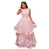 Malissa Peach Pink Ruffled Skirt Maxi Dress #Maxi Dress #Pink #Evening Dress